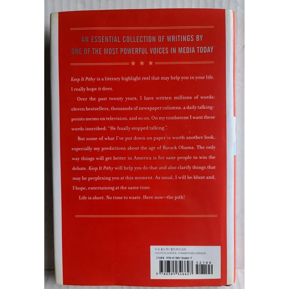 Keep It Pithy Bill‎ O'Reilly Hardcover First Edition 2013 Useful Observations